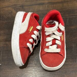 Puma Red and White Retro Sneakers